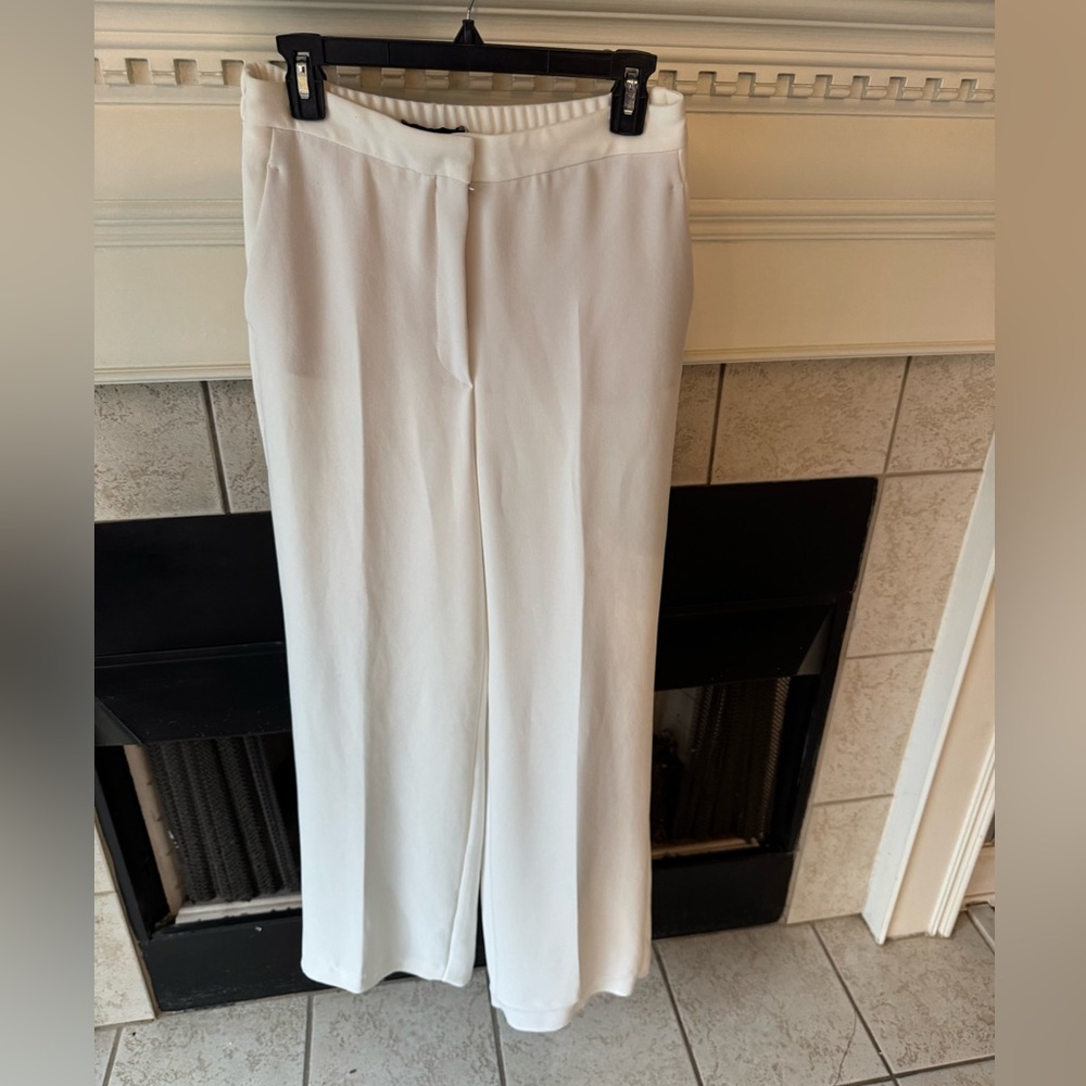 ZARA white wide leg pants